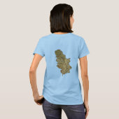 Servië Vlag + Kaart + Tekst T-shirt (Achterkant volledig)
