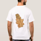 Servië Vlag + Kaart + Tekst T-shirt (Achterkant)
