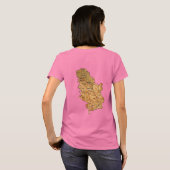 Servië Vlag + Landkaart T-shirt (Achterkant volledig)
