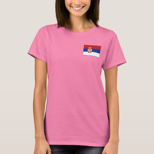 Servië Vlag + Landkaart T-shirt (Voorkant)