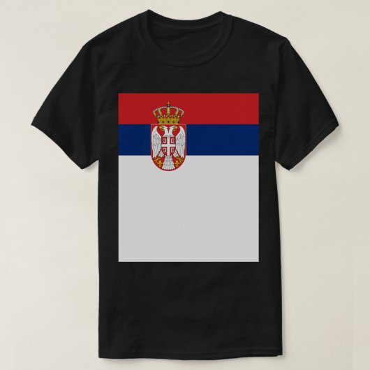 Servië Vlag minimalistisch T-shirt (Design voorkant)