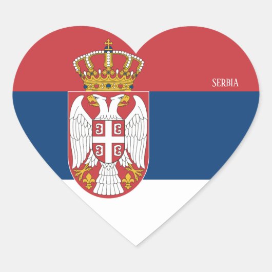 Servië Vlag Prachtige Patriottische Hart Sticker (Voorkant)