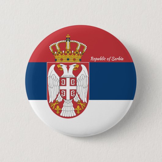 Servië Vlag Ronde Button (Voorkant)