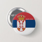 Servië Vlag Ronde Button (Voorkant /achterkant)