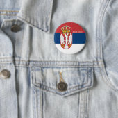 Servië Vlag Ronde Button (In situ)