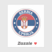 Servië vlag ronde cirkel embleem sticker (Vel)
