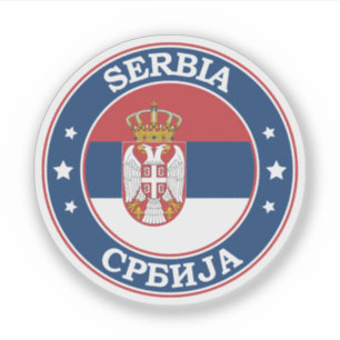 Servië vlag ronde cirkel embleem sticker