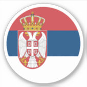 Servië Vlag Ronde Sticker (Voorkant)