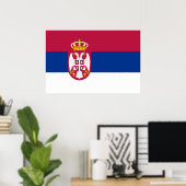Servië, vlag Servië Poster (Thuiskantoor)