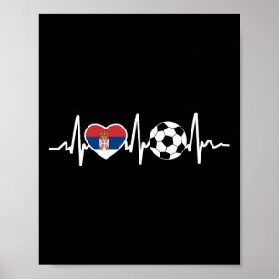Servië Vlag Shirt Voetbal Soccer Servische Fan Man Poster