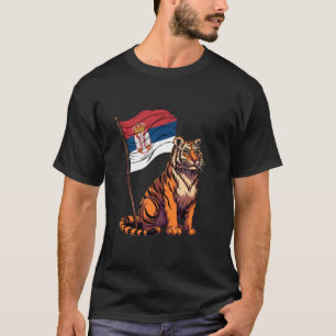 Servië Vlag Srbija Servische wortels Tijgerhart Se T-shirt