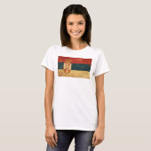 Servië Vlag Vrouwen Wit T-shirt (Voorkant volledig)