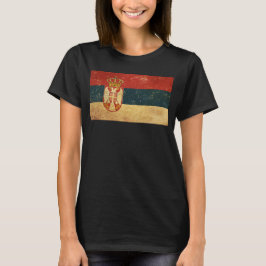 Servië Vlag Vrouwen Zwart T-shirt