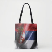 Servië zijden vlag tote bag (Voorkant)