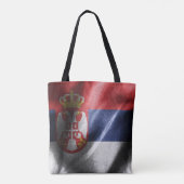 Servië zijden vlag tote bag (Achterkant)