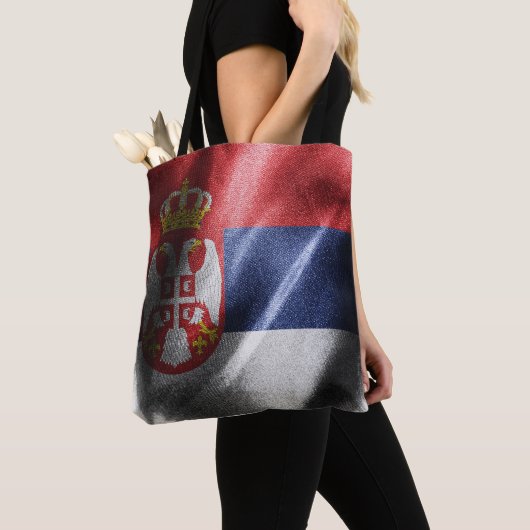 Servië zijden vlag tote bag (Dichtbij)