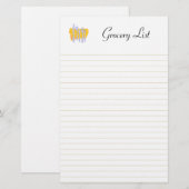Servies beklede boodschappenlijst briefpapier (Voorkant / Achterkant)