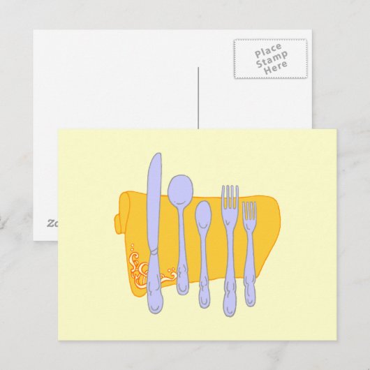 Servies Koken Design Sjabloon Briefkaart (Voorkant / Achterkant)