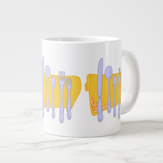 Servies Koken Design Sjabloon Grote Koffiekop (Voorkant rechts)