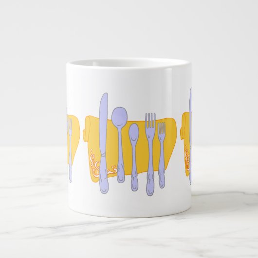 Servies Koken Design Sjabloon Grote Koffiekop (Voorkant)