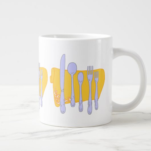 Servies Koken Design Sjabloon Grote Koffiekop (Rechts)