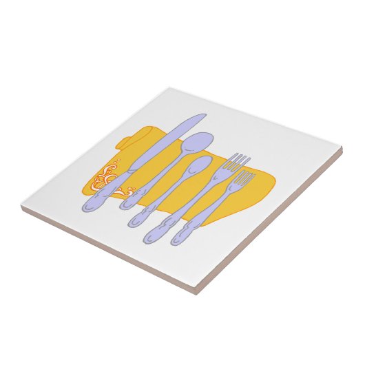 Servies Koken Design Sjabloon Tegeltje (Zijkant)