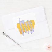 Servies Koken Design Sjabloon Vierkante Sticker (Envelop)