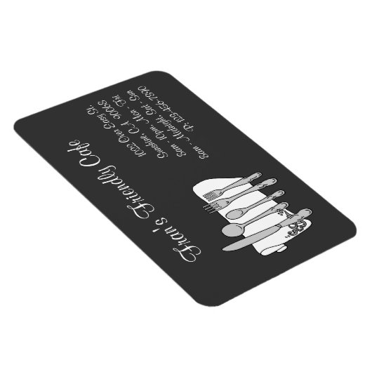 Servies Restaurant Zwart Wit Custom Magnet Magneet (Rechterzijde)