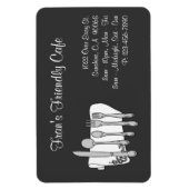 Servies Restaurant Zwart Wit Custom Magnet Magneet (Verticaal)