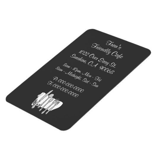 Servies Restaurant Zwart Wit Custom Magnet Magneet (Linkerzijde)