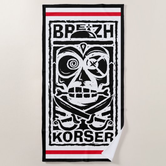 Serviette De Plage Tiki Breizh Korser Strandlaken (Voorkant)