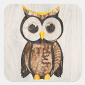 Serviette En Papier Gobelets En Papier Bois - Cho Vierkante Sticker (Voorkant)