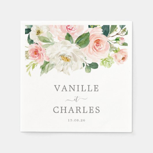 Serviette En Papier Serviette Mariage En Fleurs Servet (Voorkant)