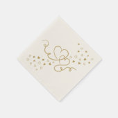 Serviette zwei Herzen Hochzeit Servet (Hoek)