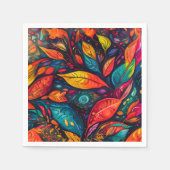 Servietten mit  farbenfrohem Blättermotiv Servet (Voorkant)