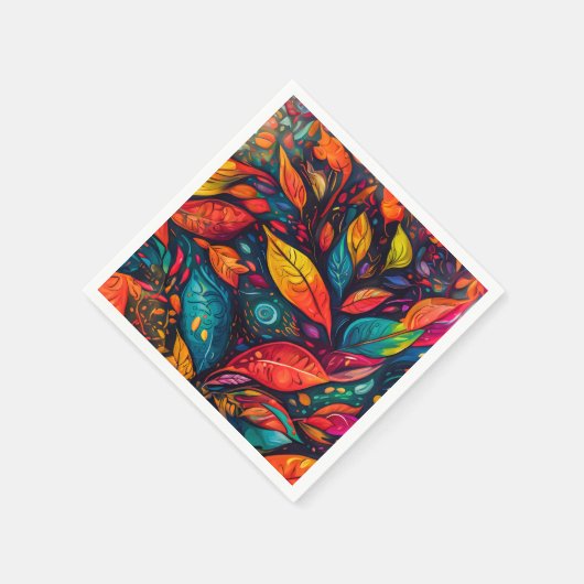 Servietten mit  farbenfrohem Blättermotiv Servet (Hoek)