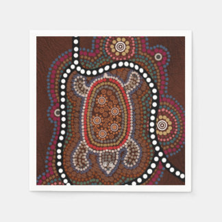 servietten mit schildkröte im aborigines stil servetten
