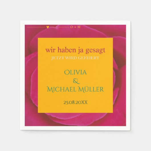 Servietten zur Hochzeitsfeier personalisierbar Servet (Voorkant)