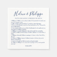 Serviettes De Cocktail De Mariage Bleu Marin