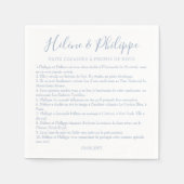 Serviettes de Cocktail de Mariage Bleu Poussiéreux Servet (Voorkant)