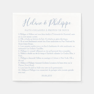 Serviettes de Cocktail de Mariage Bleu Poussiéreux Servet