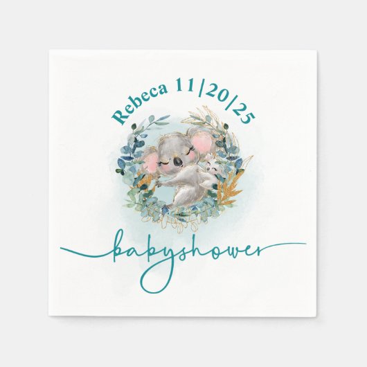 Servilleta de papel Baby Shower "Baby Koala" Servet (Voorkant)