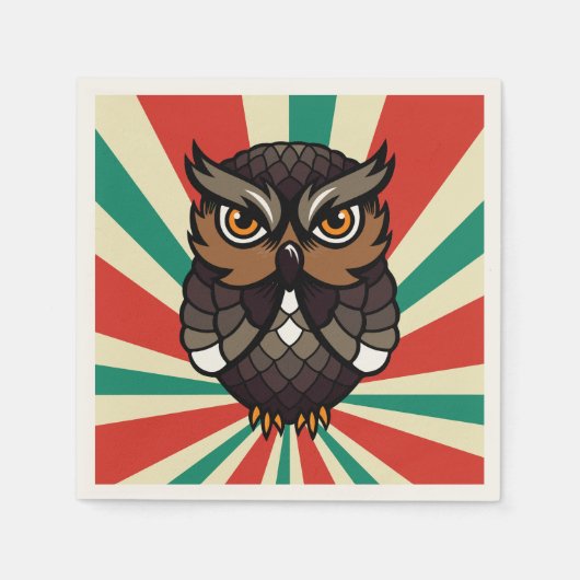 Servilleta De Papel Búho De La Suerte Servet (Voorkant)