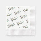 Servilleta de papel con acuarela de rama de olivo servetten (Voorkant)