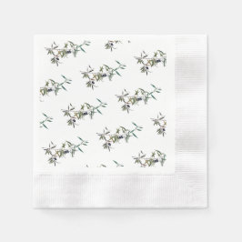 Servilleta de papel con acuarela de rama de olivo servetten