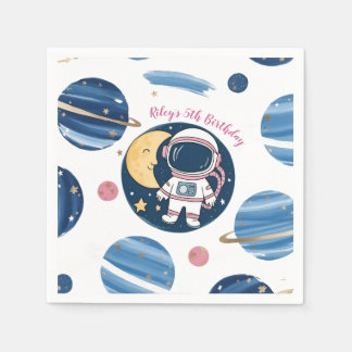 Servilleta De Papel Cumpleaños Astronauta PinkBlue Servet
