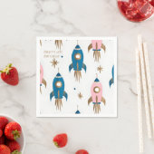 Servilleta De Papel Cumpleaños Cohetes Pink Blue  Servet (Insitu)