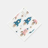 Servilleta De Papel Cumpleaños Cohetes Pink Blue  Servet (Hoek)