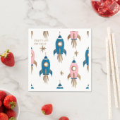 Servilleta De Papel Cumpleaños Cohetes Pink Blue  Servet (Insitu)