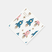 Servilleta De Papel Cumpleaños Cohetes Pink Blue  Servet (Hoek)